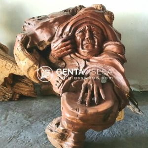 Bali teak wood tree root sculpture